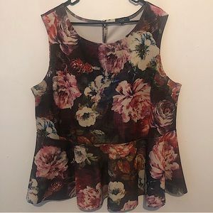 Floral peplum top sz 28